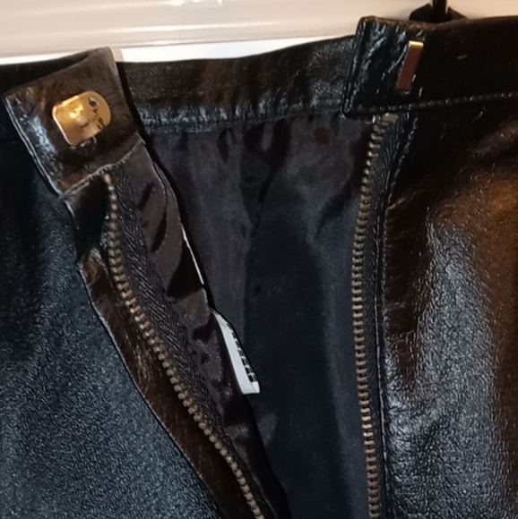 JL Studio Women Plus Size 34W, Black Long Leather Skirt - Picture 2 of 13